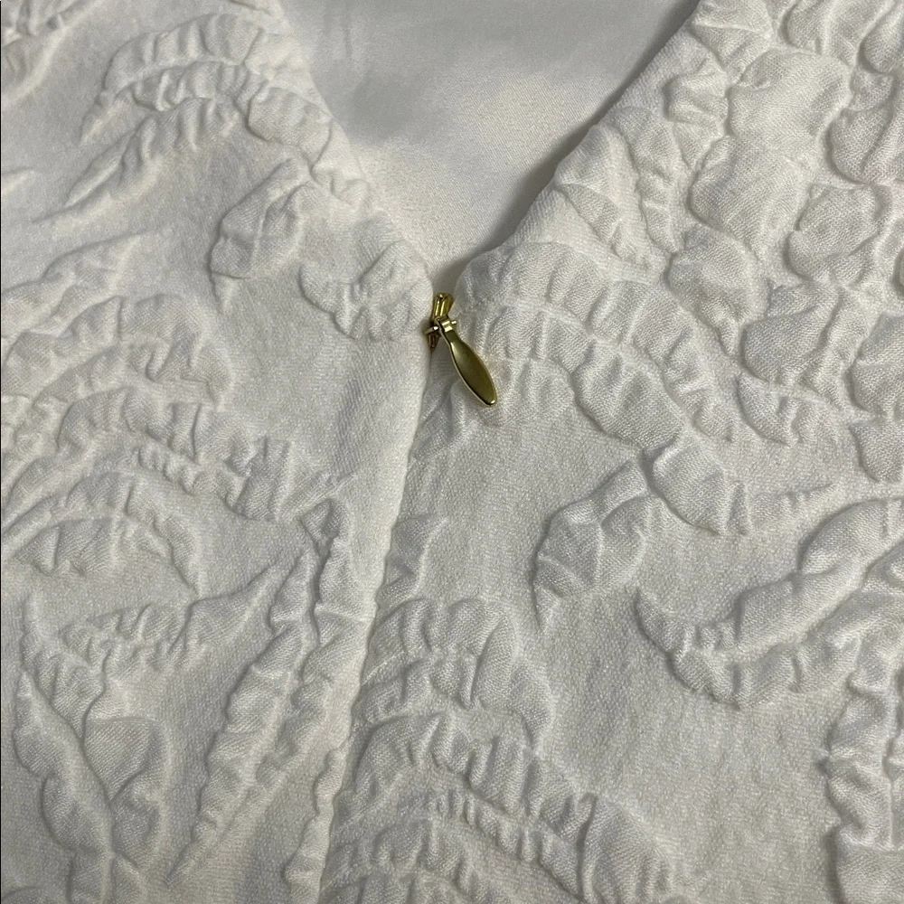 Lilly Pulitzer White Textured Midi Dress with Bow Shoulders - Picture 12 of 13